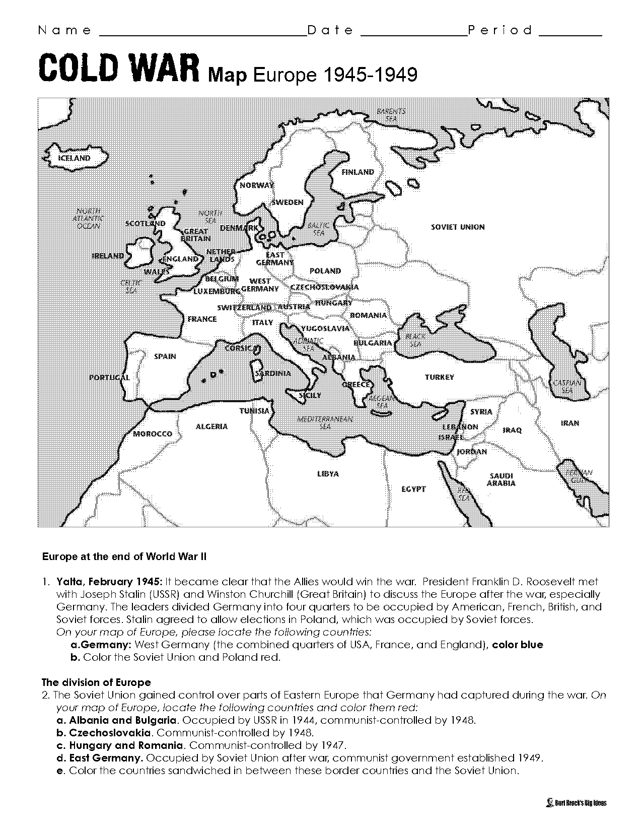 eastern europe soviet blank map