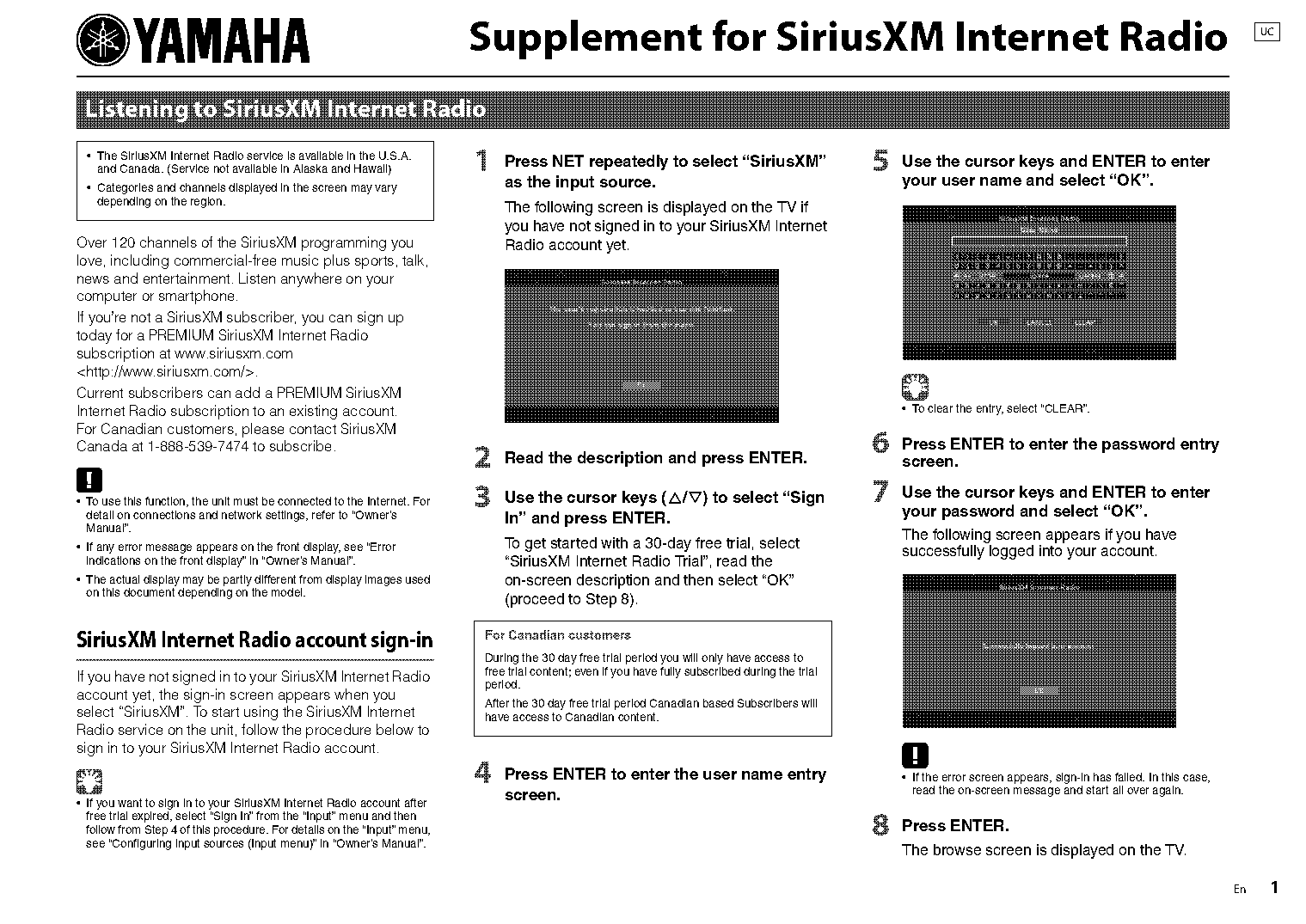 how do i hook siriusxm to my yamaha receiver