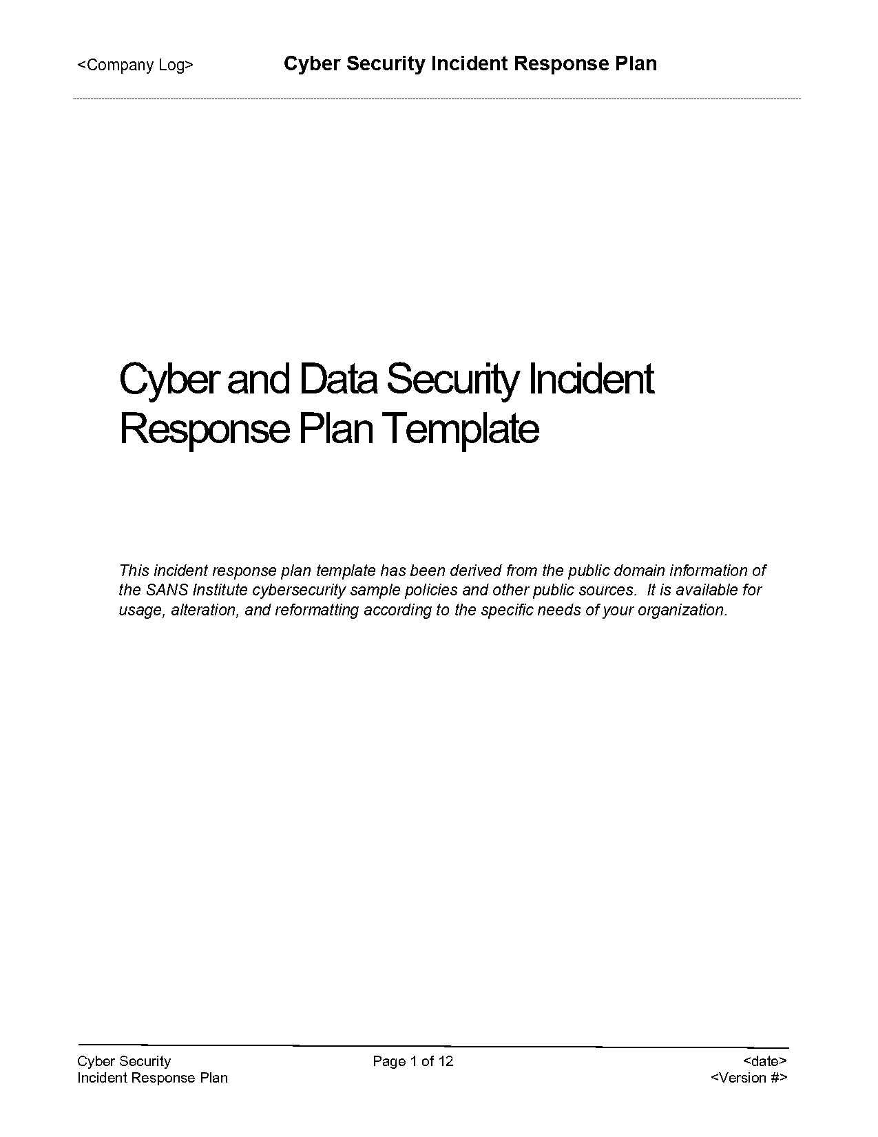 information security incident management policy template