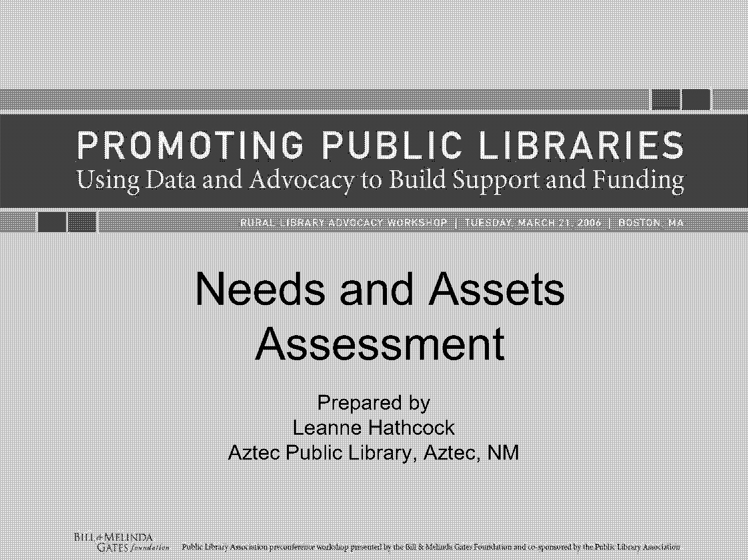 community needs assessment example ppt