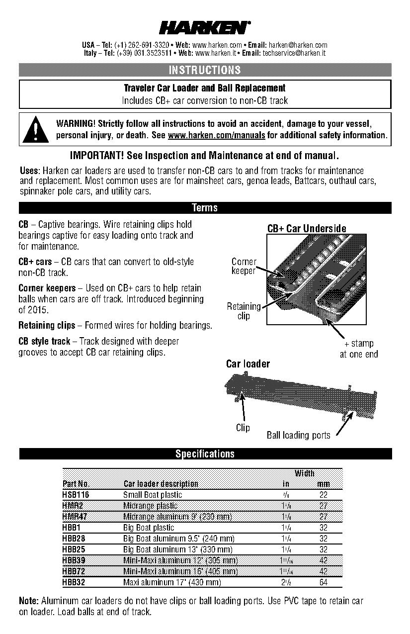 harken battcar installation manual