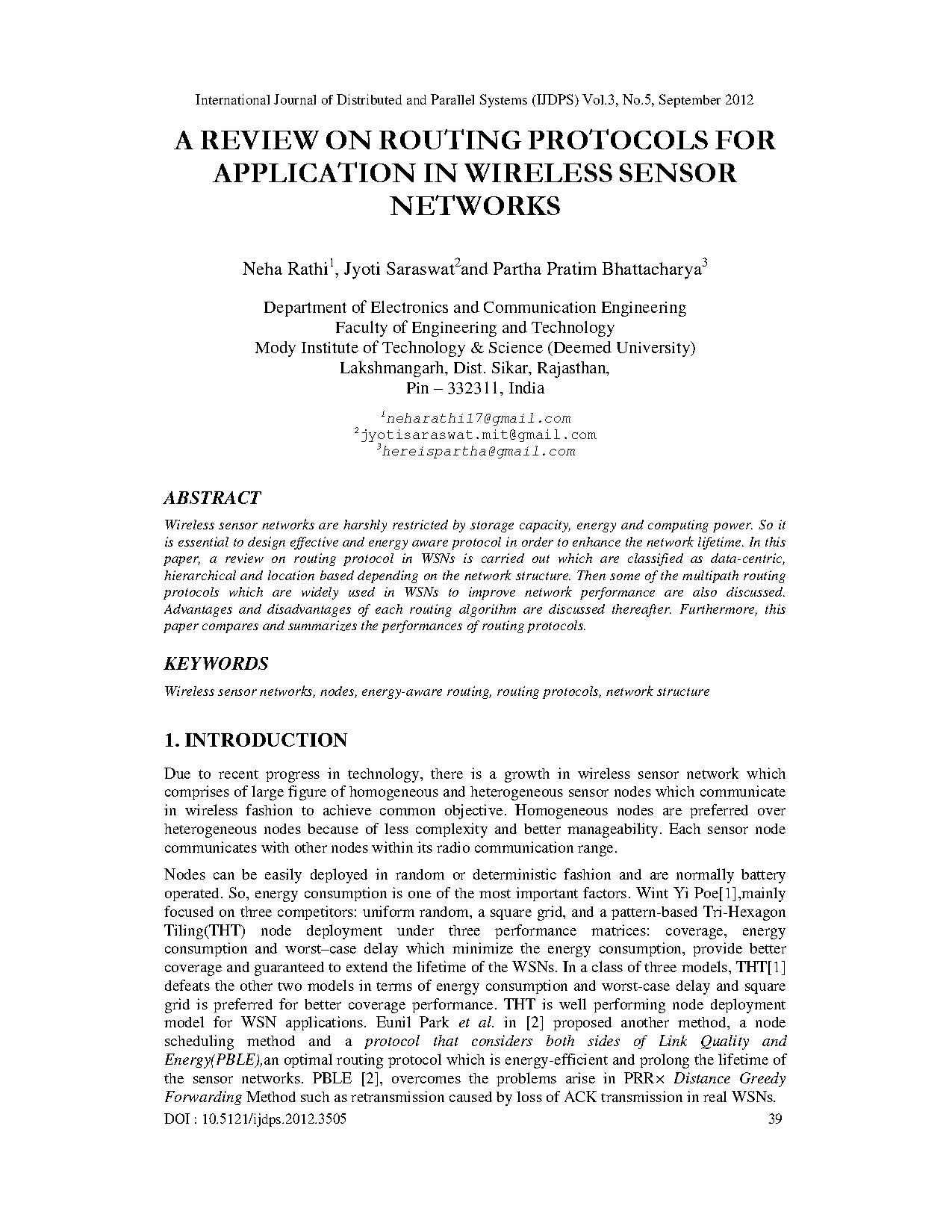 wireless routing protocols pdf