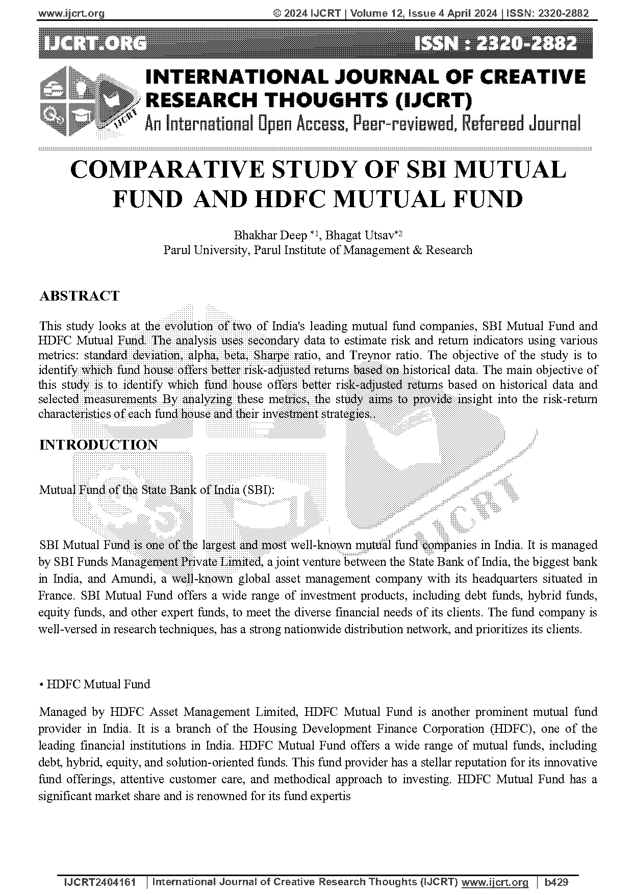 project report on hdfc mutual fund analysis