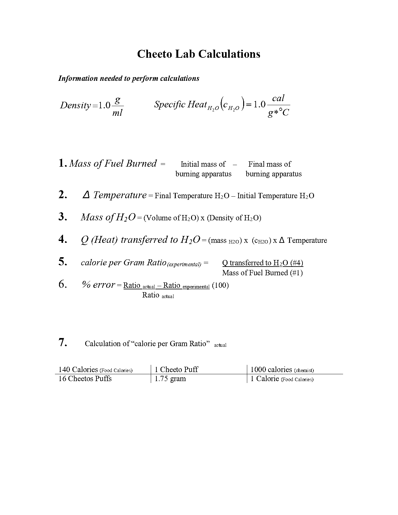 cheeto lab chemistry lab report