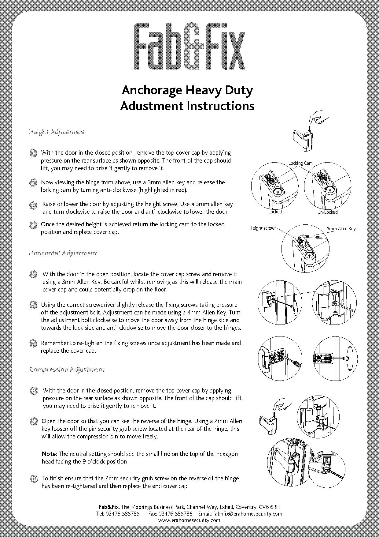 era patio door lock fitting instructions