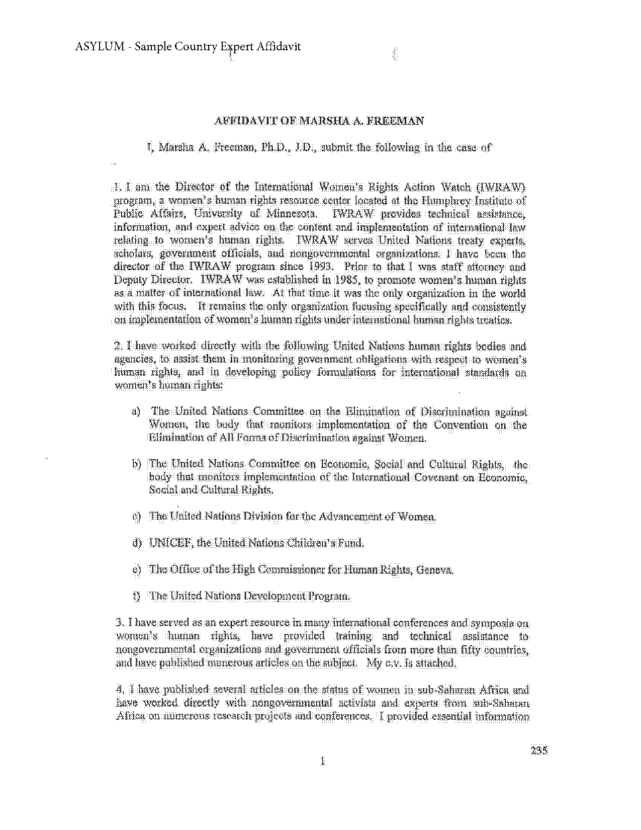 sample of an affidavit for immigration