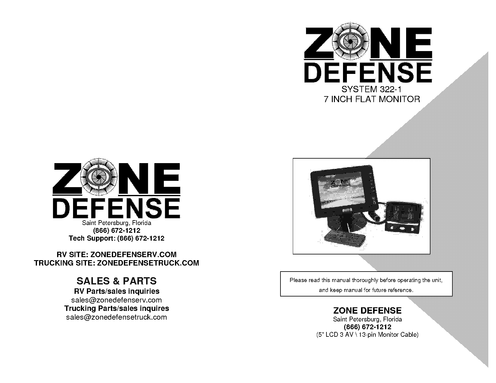 zone defense backup camera manual