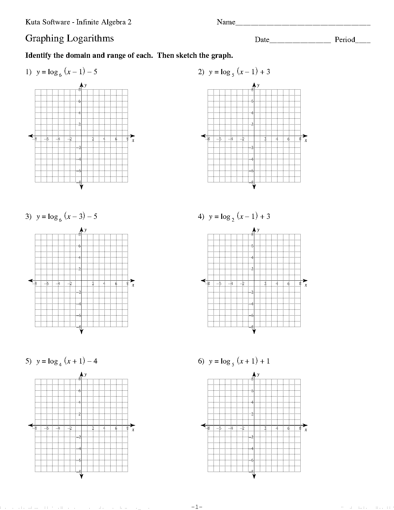 exponential and log functions worksheet answers